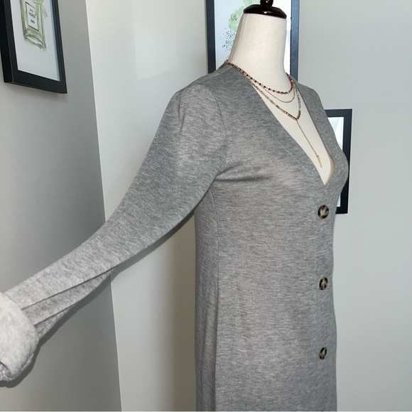🐰 Forever 21 Lightweight Front Button Cardigan Sweater Dress - Picture 7 of 15